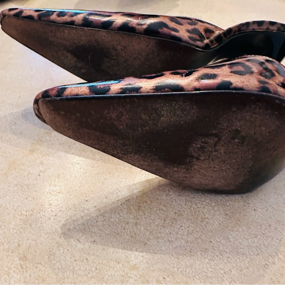 Stuart Weitzman Leopard Print Mules with 4” heel - Picture 3 of 6